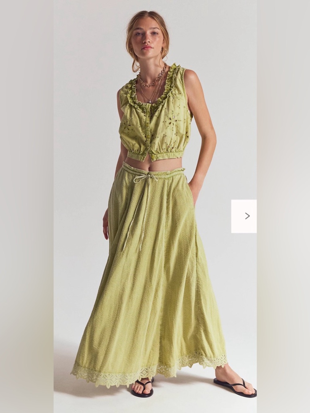 Light Green Madelyn Cotton Maxi Set 🔥 Size Small